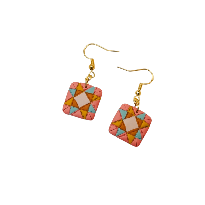 Quilt Block Dangle Earrings