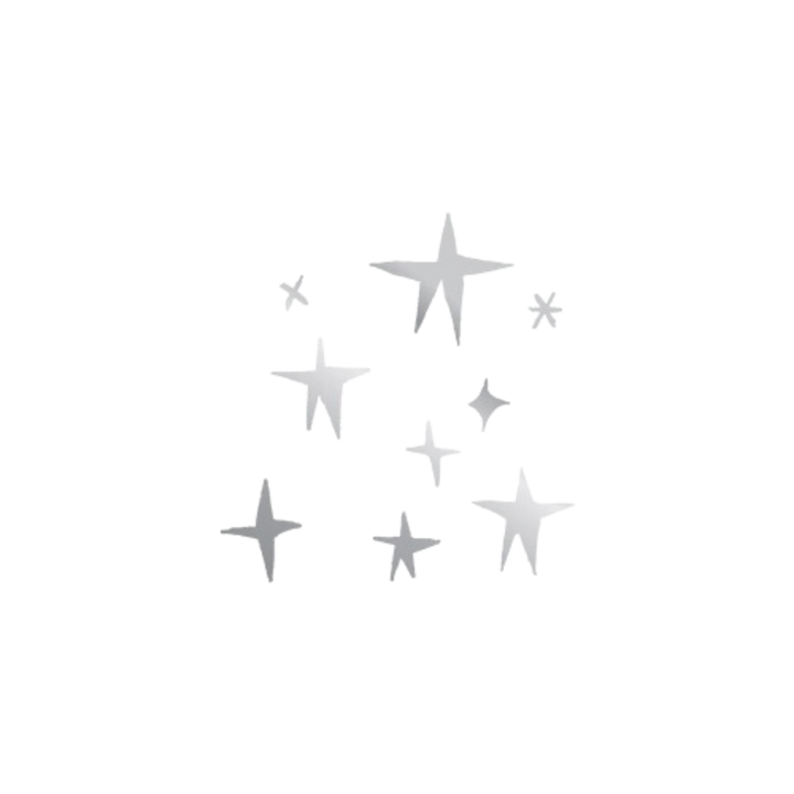 Silver Stars Tattoo Pair (Metallic)