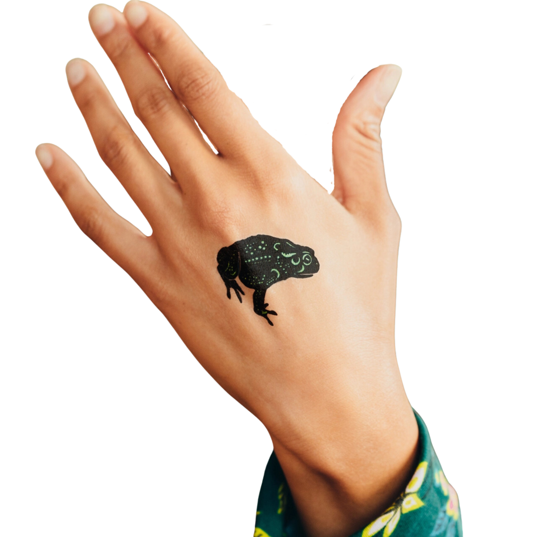 Speckled Foil Frog Tattoo Pair (Metallic)