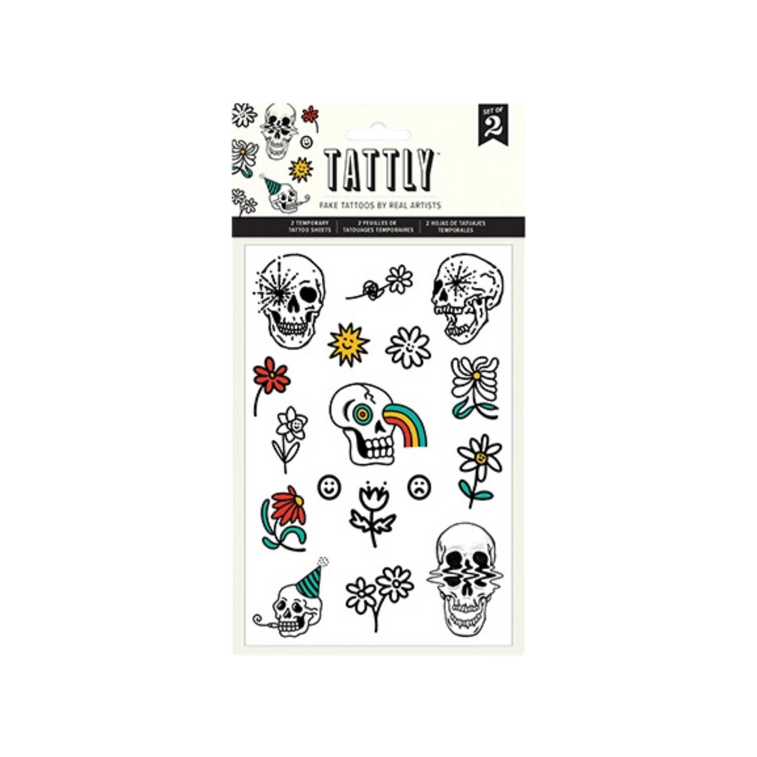 Bones & Flowers Tattoo Sheet