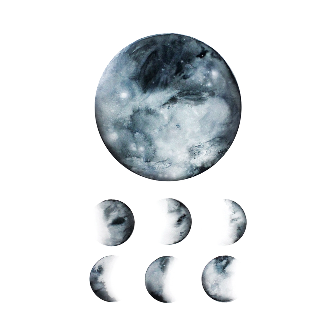 Moon Phases Tattoo Pair