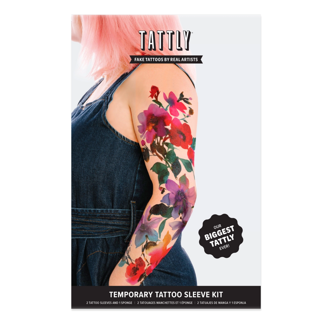 Painted Floral Tattoo Sleeve Kit