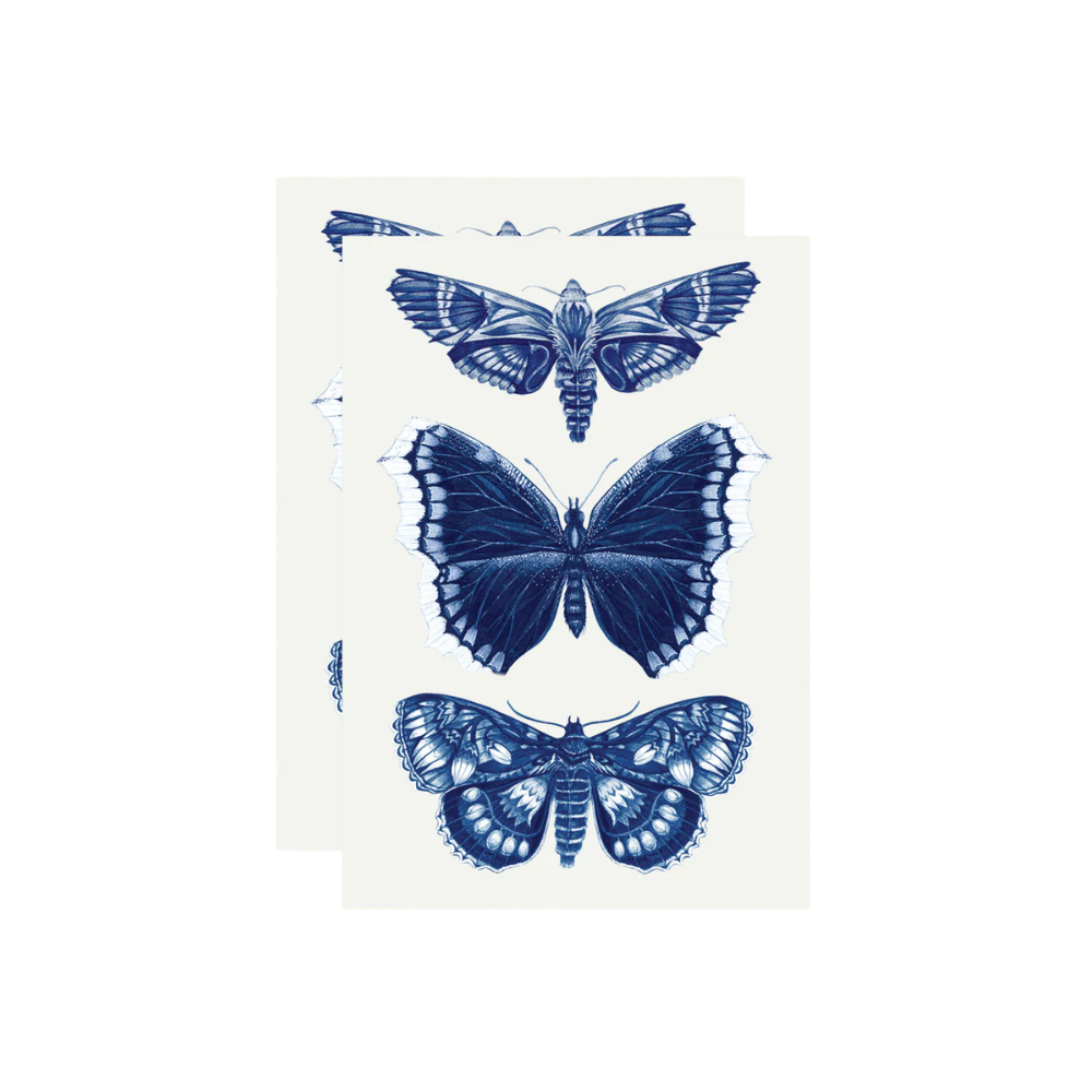 Sapphire Moths Tattoo Pair