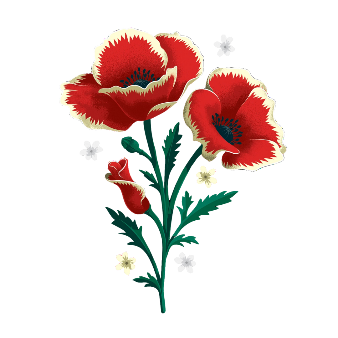 Poppies (Fk) Tattoo Pair