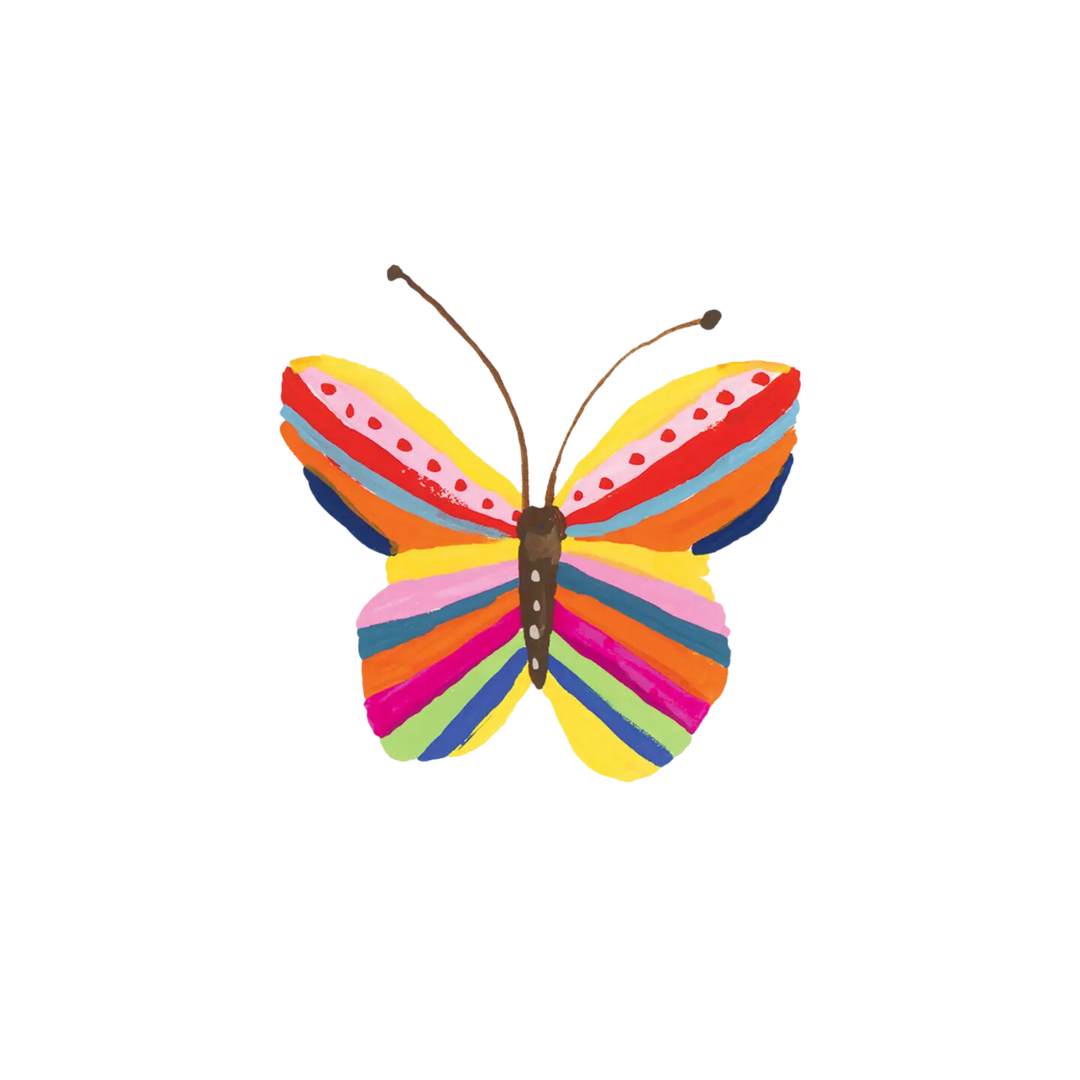 Rainbow Butterfly Tattoo Pair