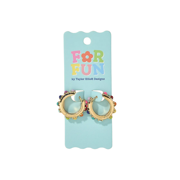 Miley Colorful Beads Huggie Earrings