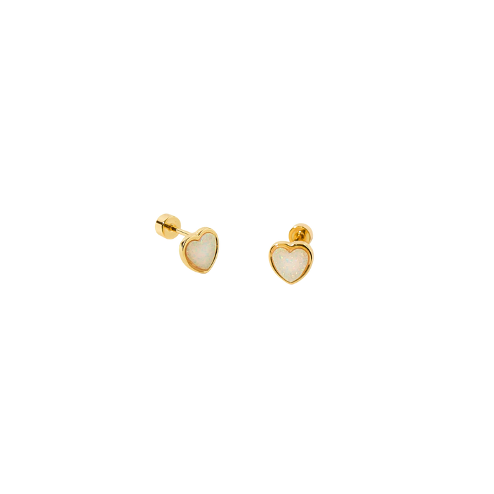 Cammie Opal Hearts Stud Earrings