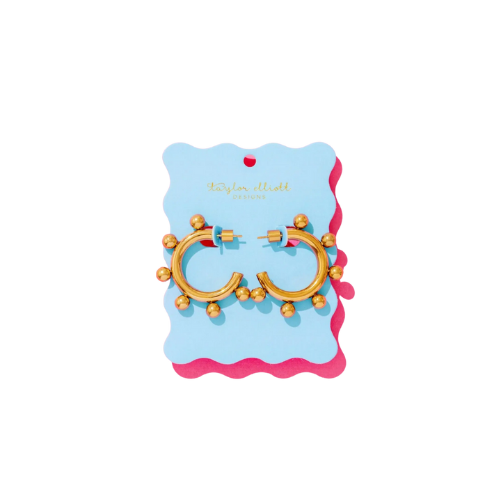 Naomi Medium Ball Hoop Earrings