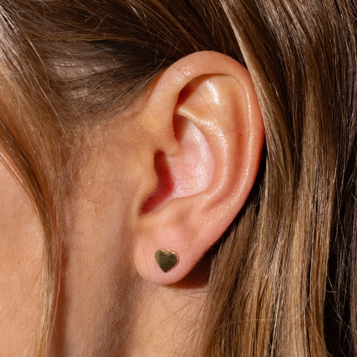 Annie Gold Heart Stud Earrings