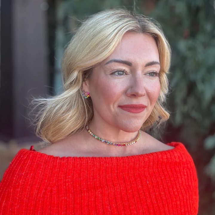 Amore Heart-Shaped Rainbow Stones Choker Necklace