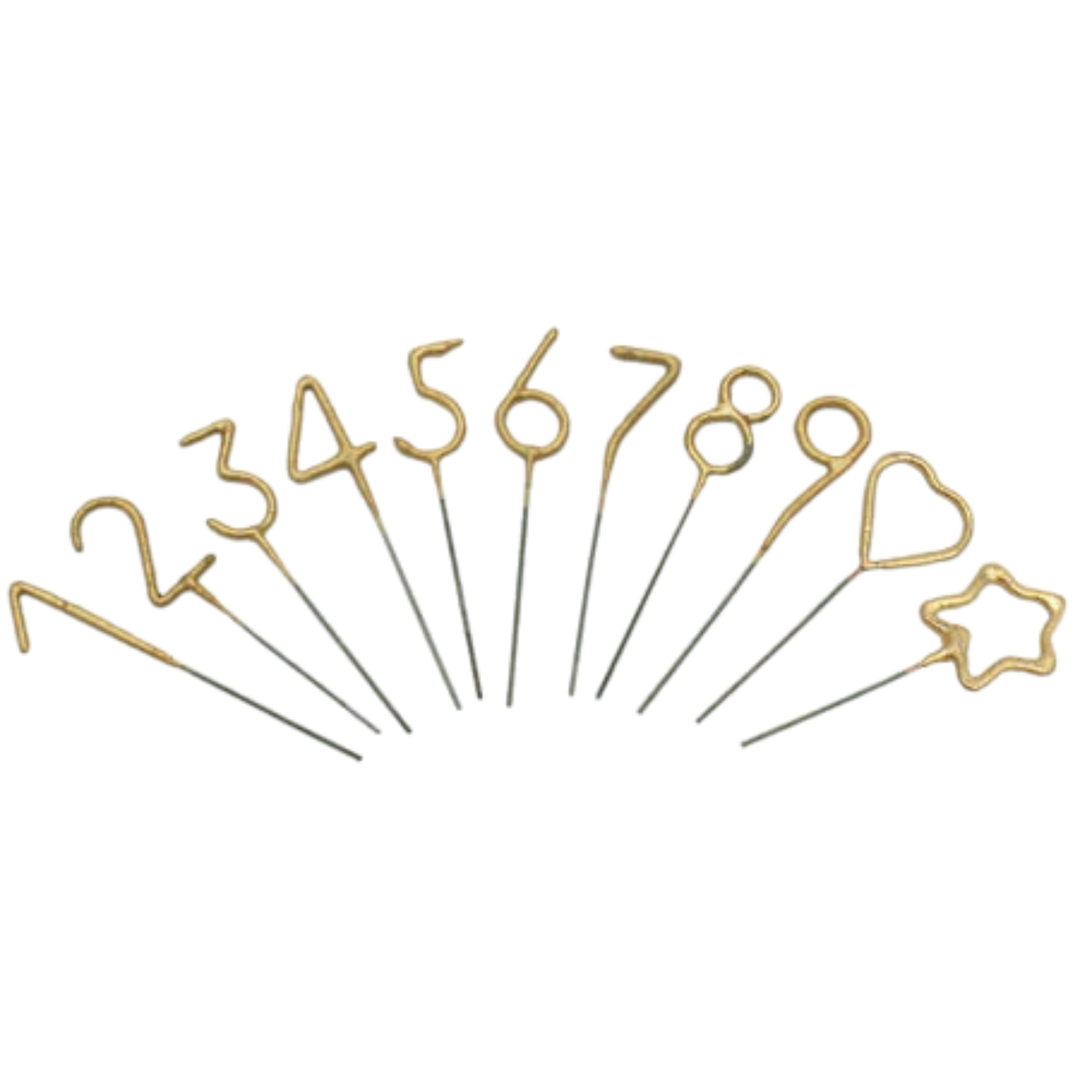 Mini Gold Wand Number Sparkler