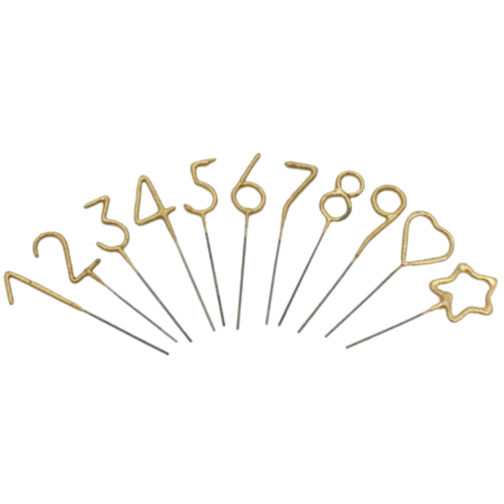 Mini Gold Wand Number Sparkler