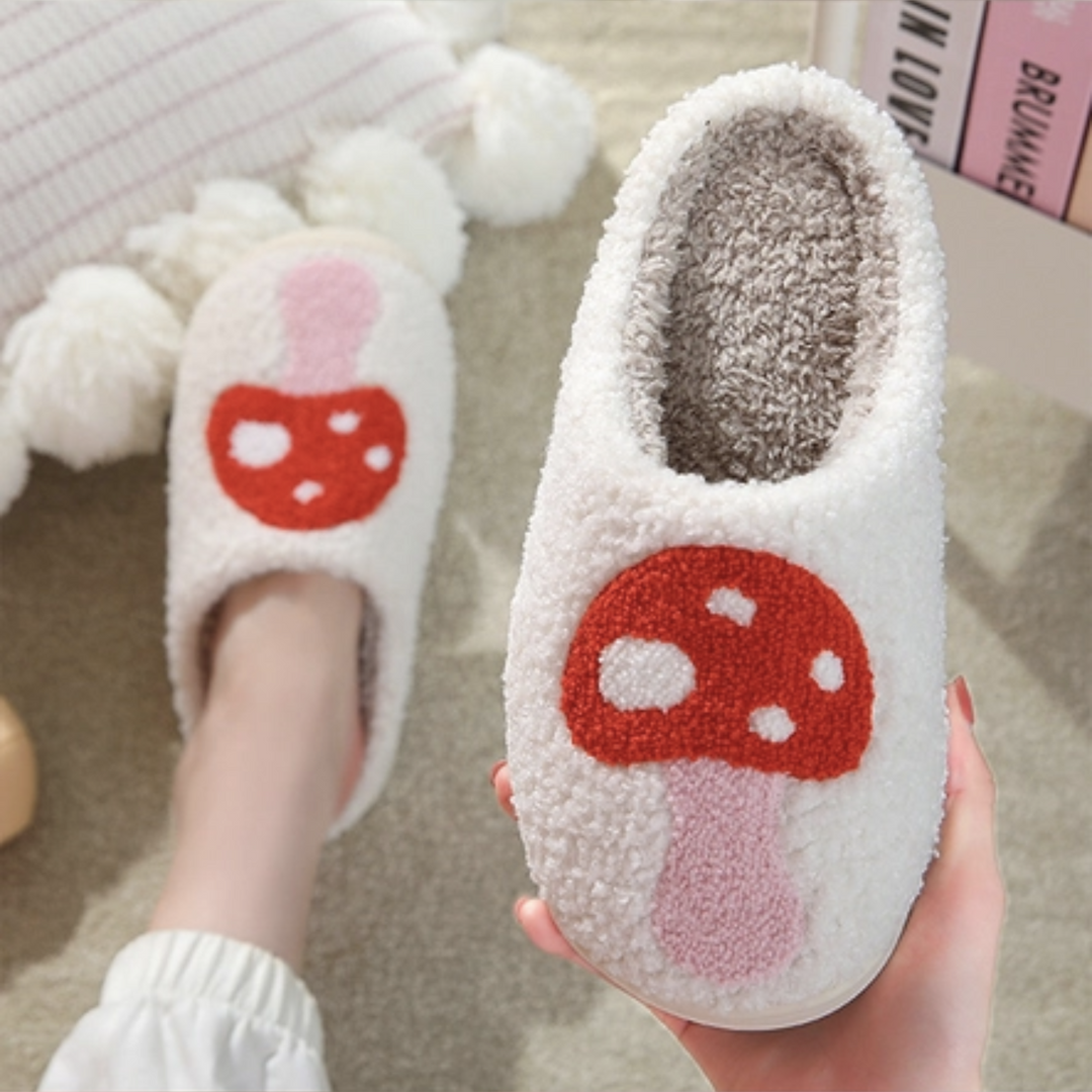 Fluffy Mushroom Slippers