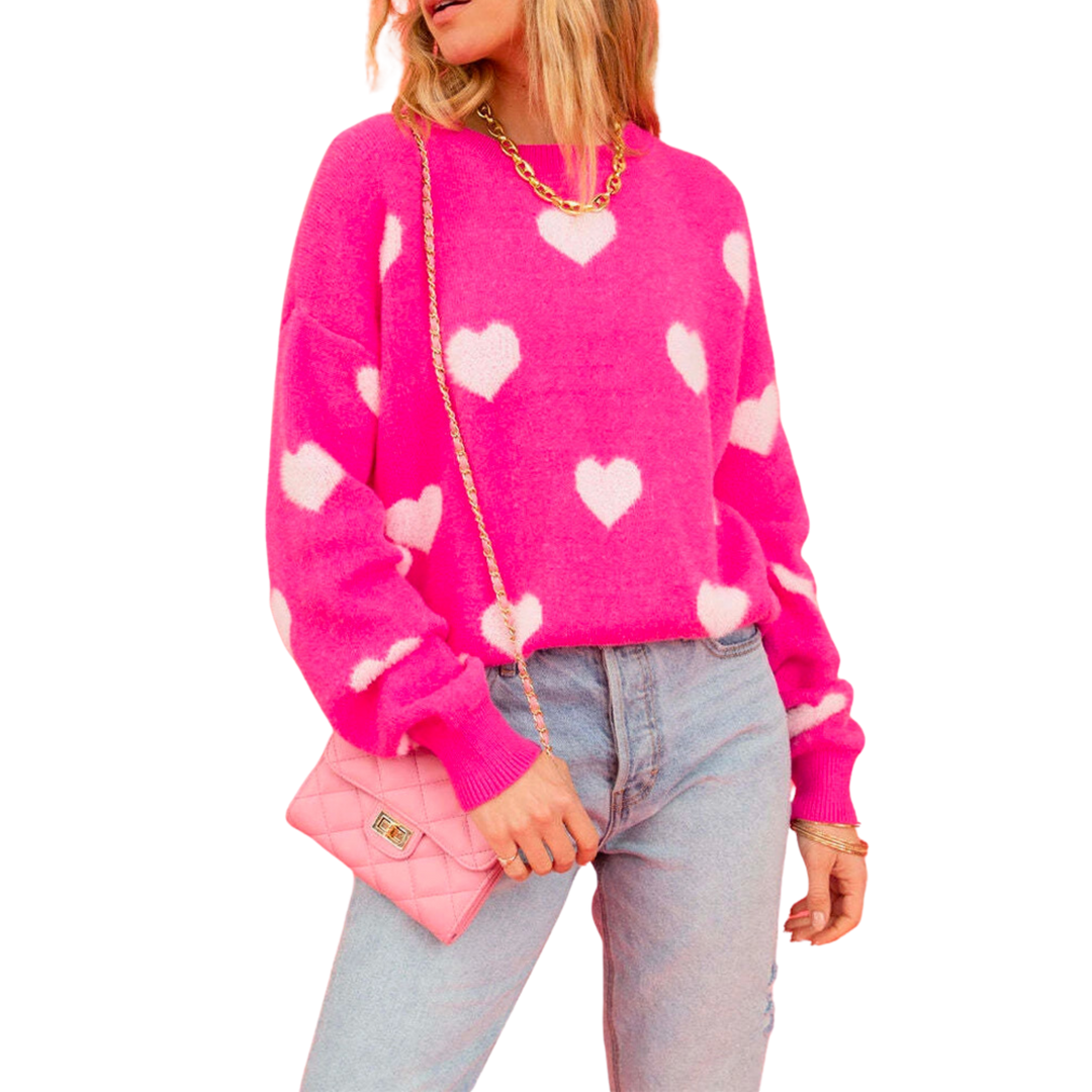 Valentine's Day Heart Knitted Sweater