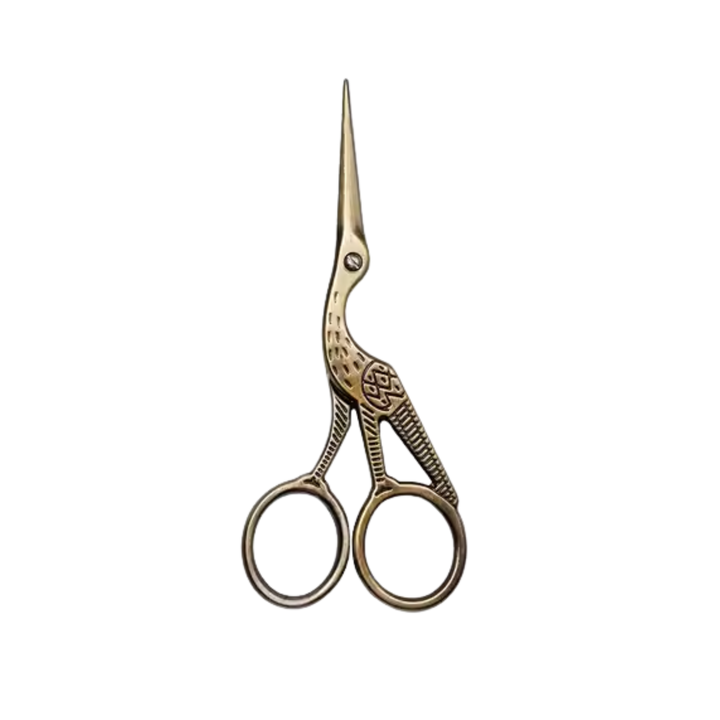 Colorful Vintage Crane Embroidery Scissors