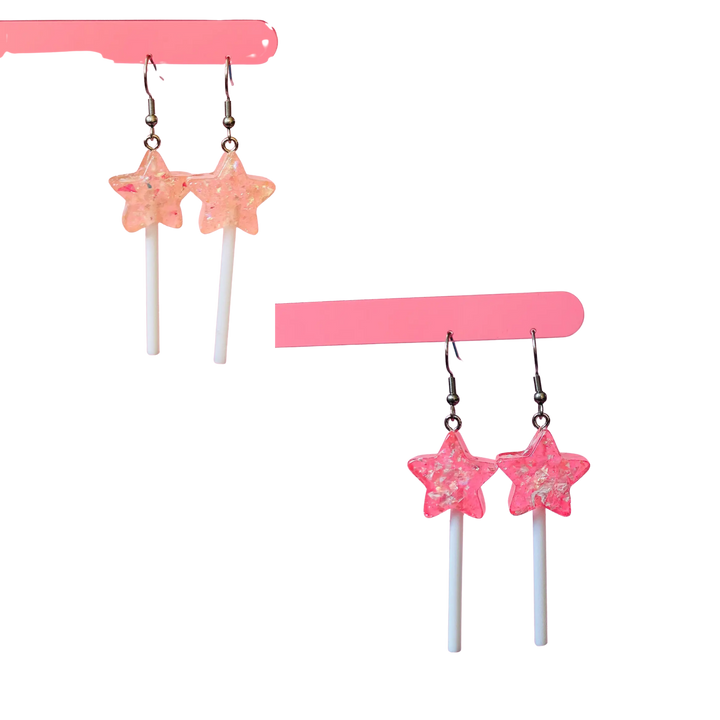 Sparkly Star Lollipop Earrings