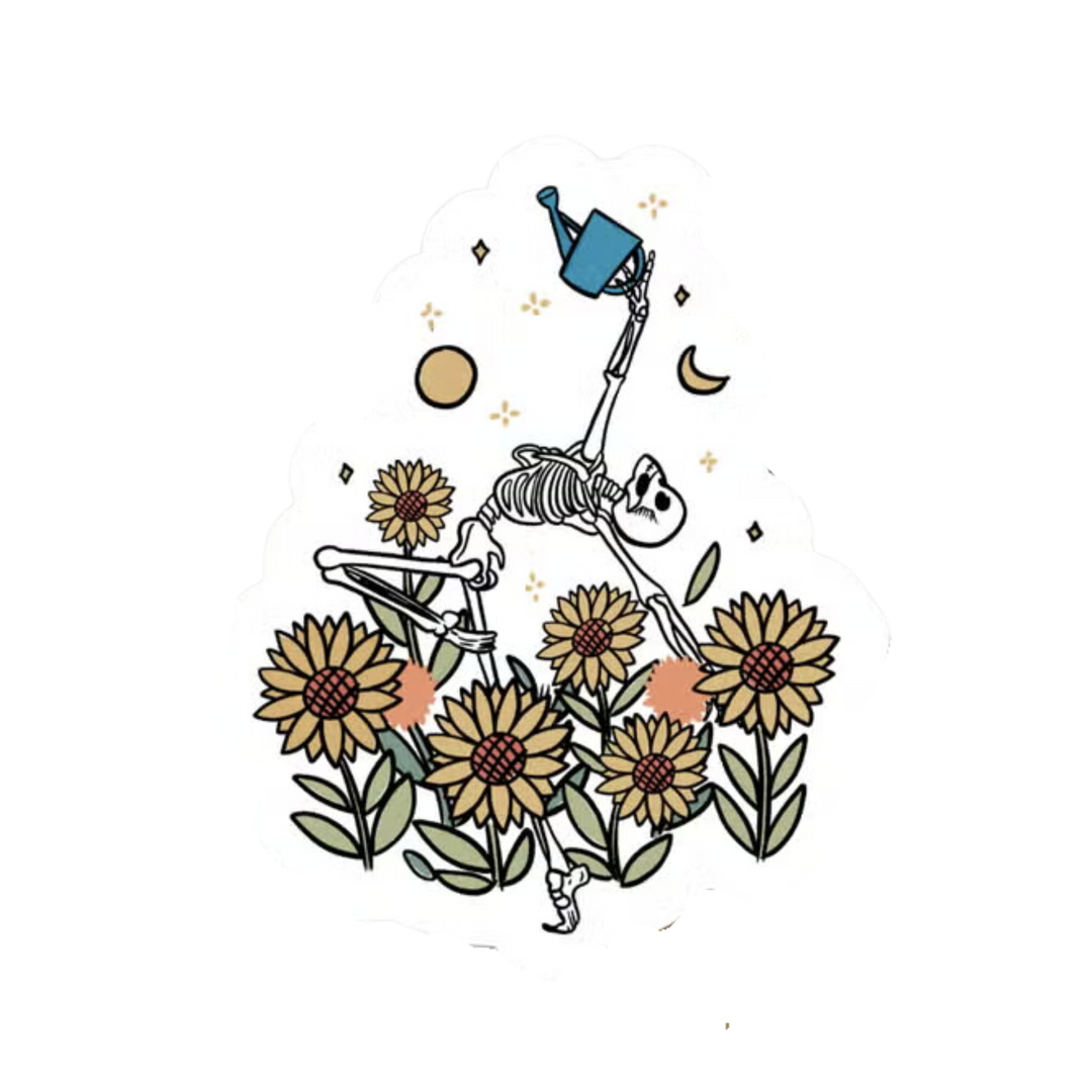 Skeleton Garden Love Sticker