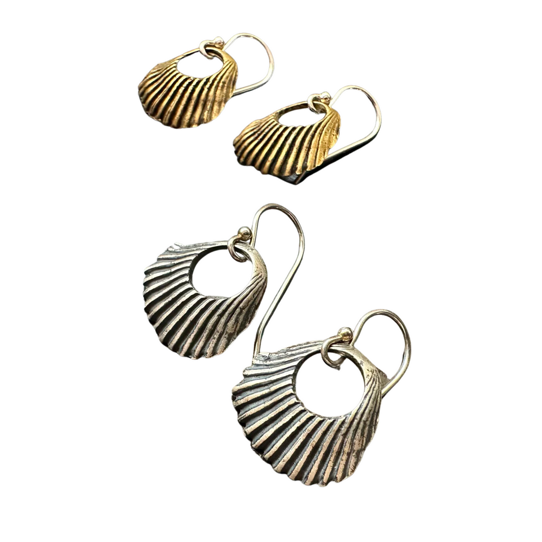 Orijen's: Textured Seashell Medallion Earrings