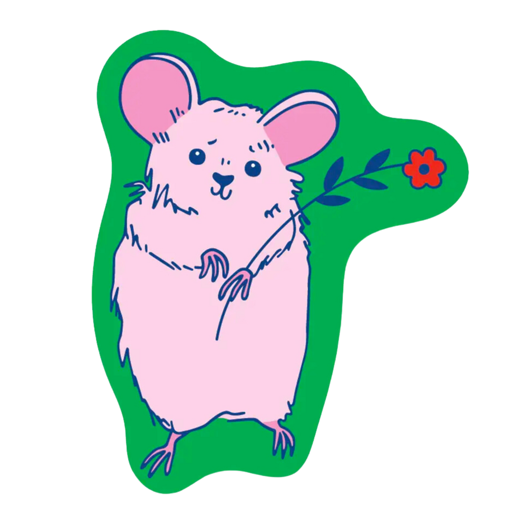 Flower Mouse Sticker