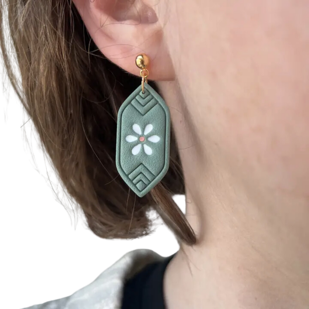 Seafoam Daisy Earrings