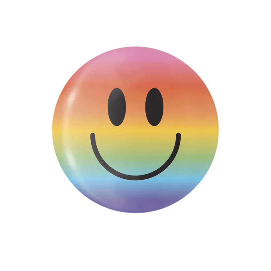 Rainbow Smiley - 1.25" Round Button