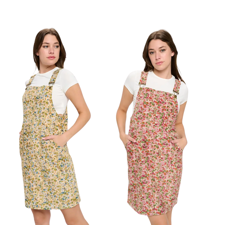 Colorful Blooming Meadow Corduroy Skirtall