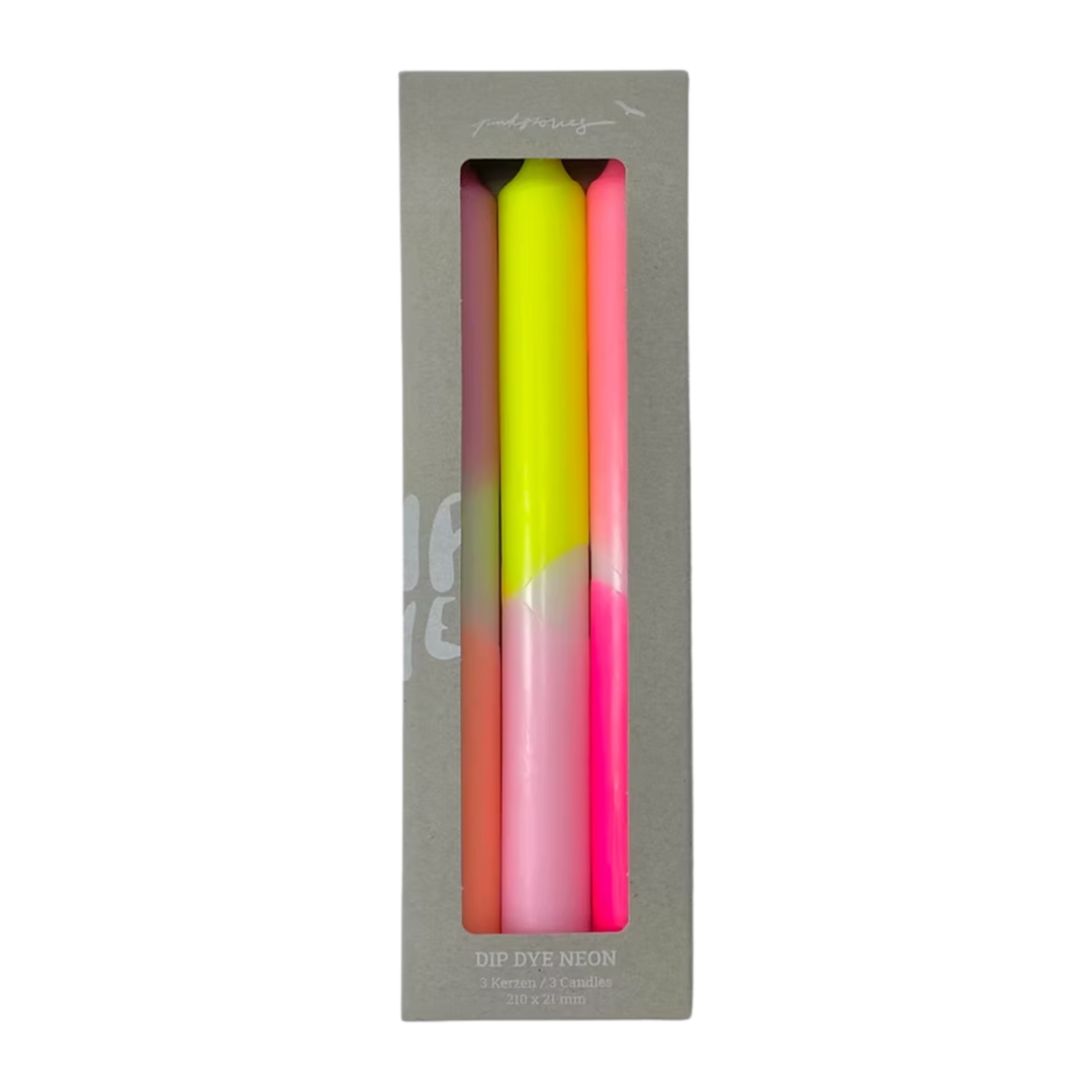 Dip Dye Neon Candle - Summer Breeze