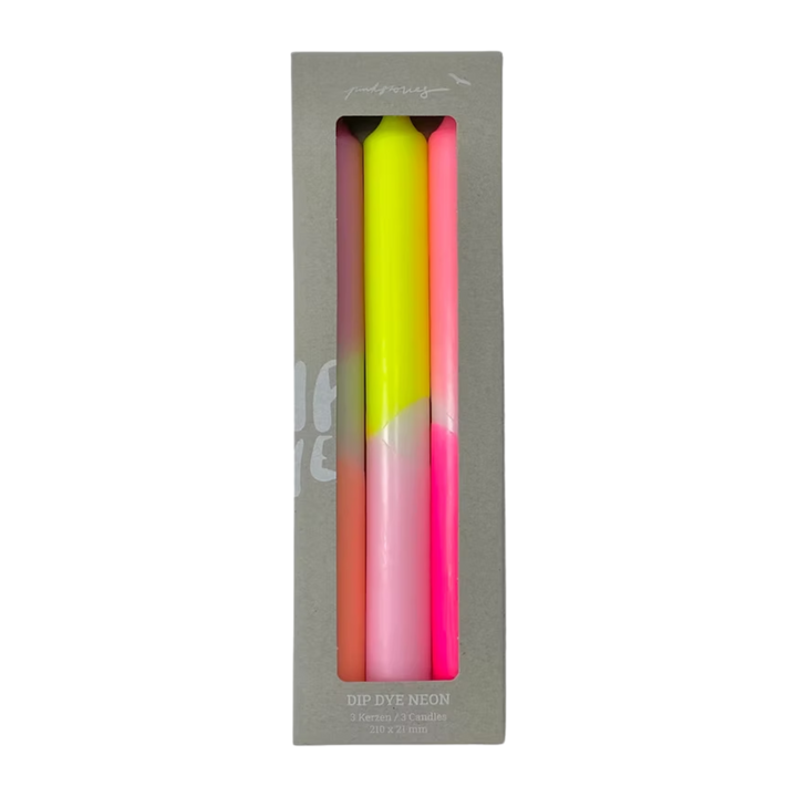 Dip Dye Neon Candle - Summer Breeze