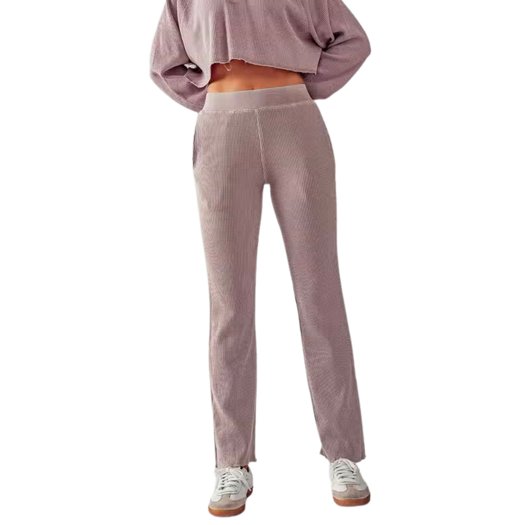Mineral Washed Cotton Blend Lounge Pants - Iris