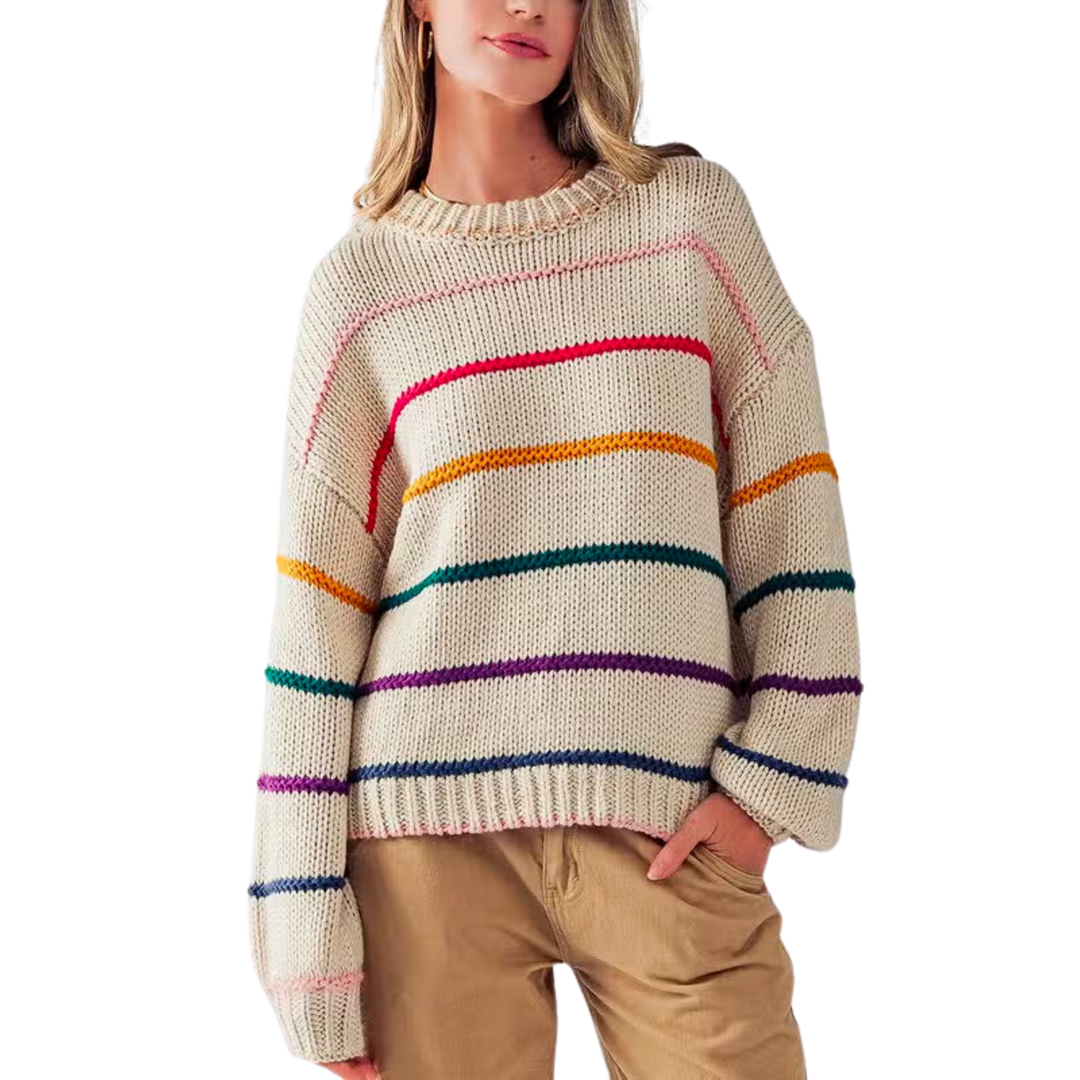 Stacy Knitwear Multi Stripe Sweater