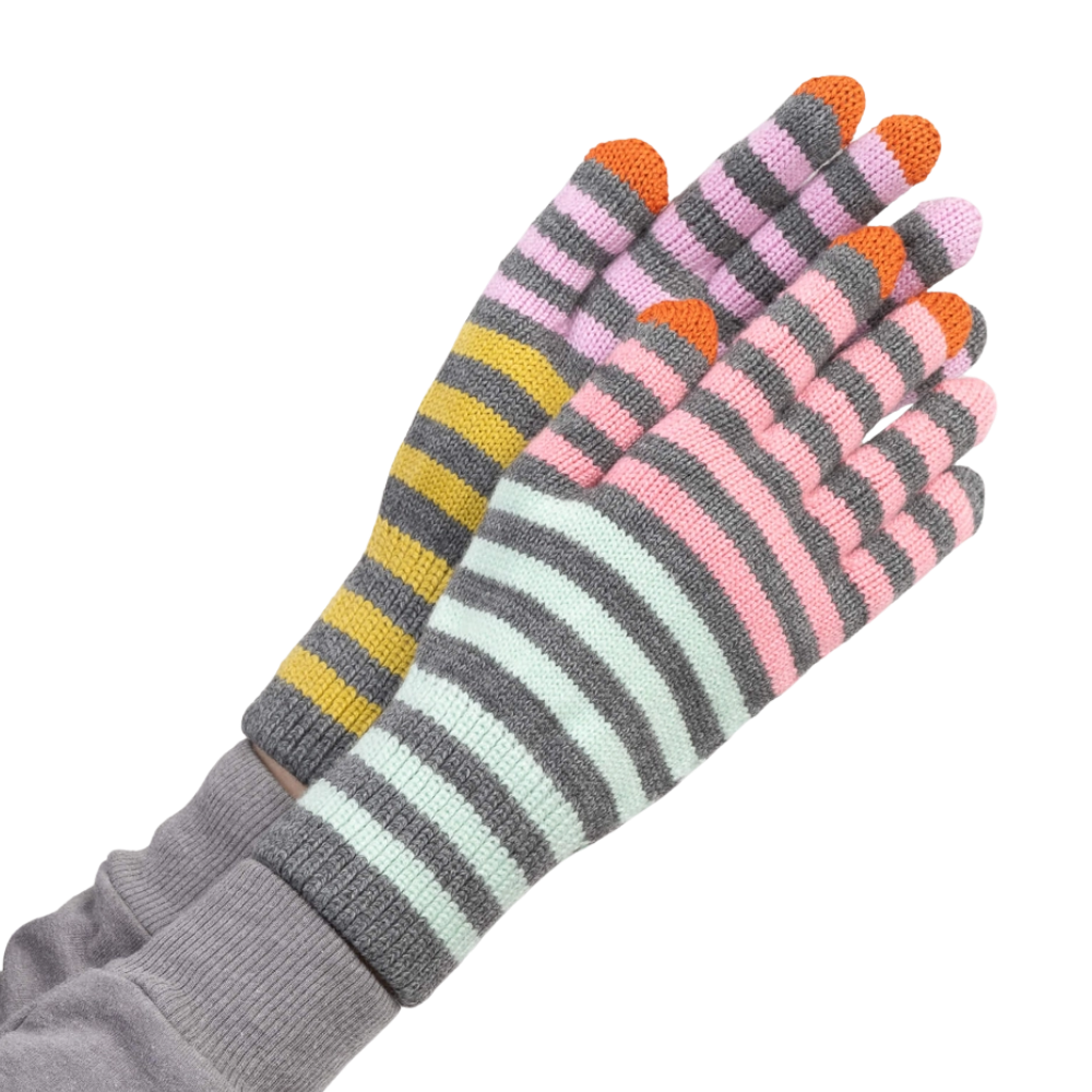 Color Stripe Touchscreen Gloves
