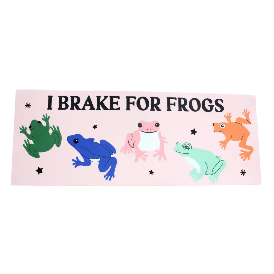 I Brake For Frogs Bumper Sticker
