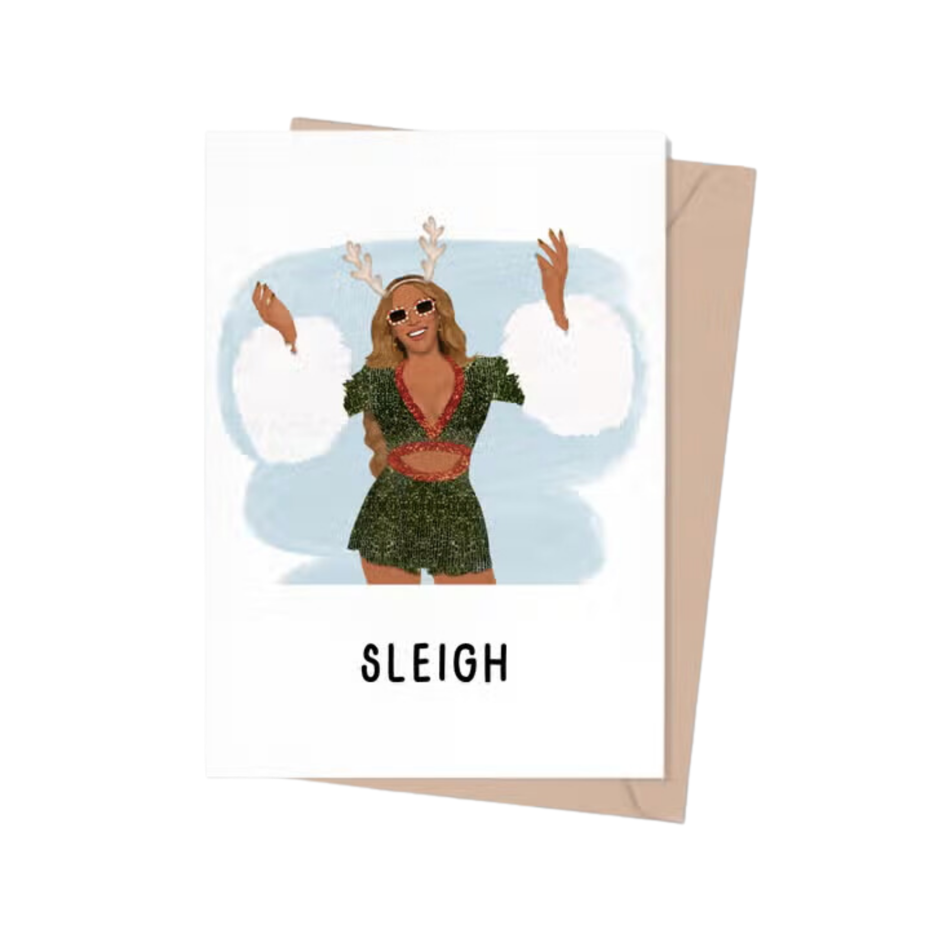 Beyoncé Sleigh Christmas Greeting Card – Golden Hour Gift Co