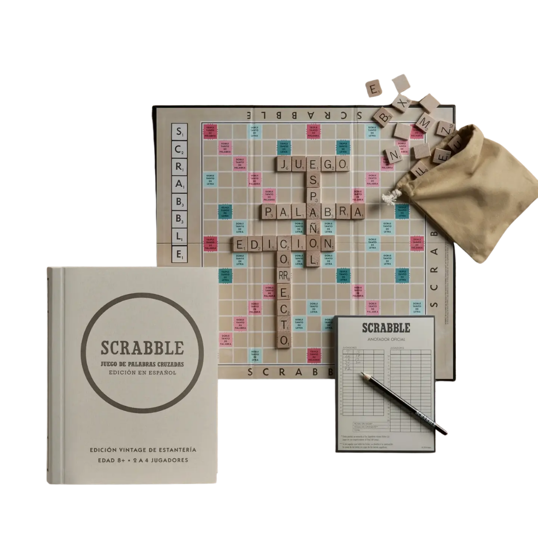 Scrabble Spanish Vintage Bookshelf Edition Board Game