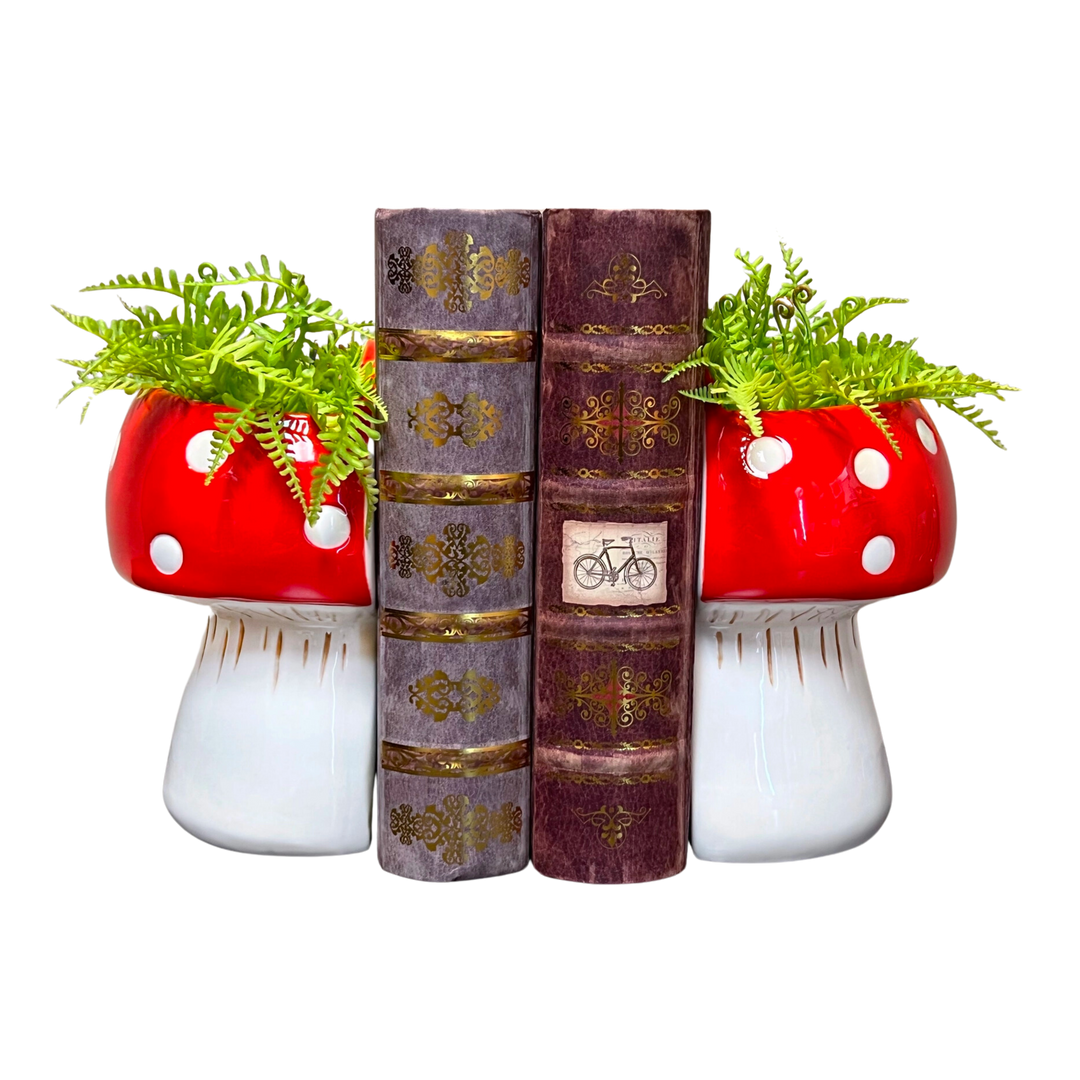 Mushroom Bookend Planters