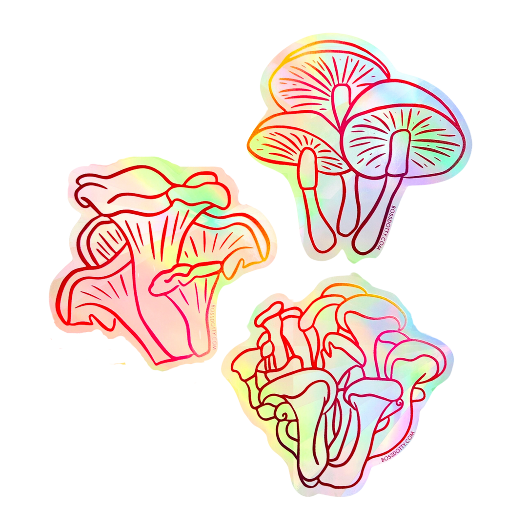 Mushrooms Suncatchers | Set of 3