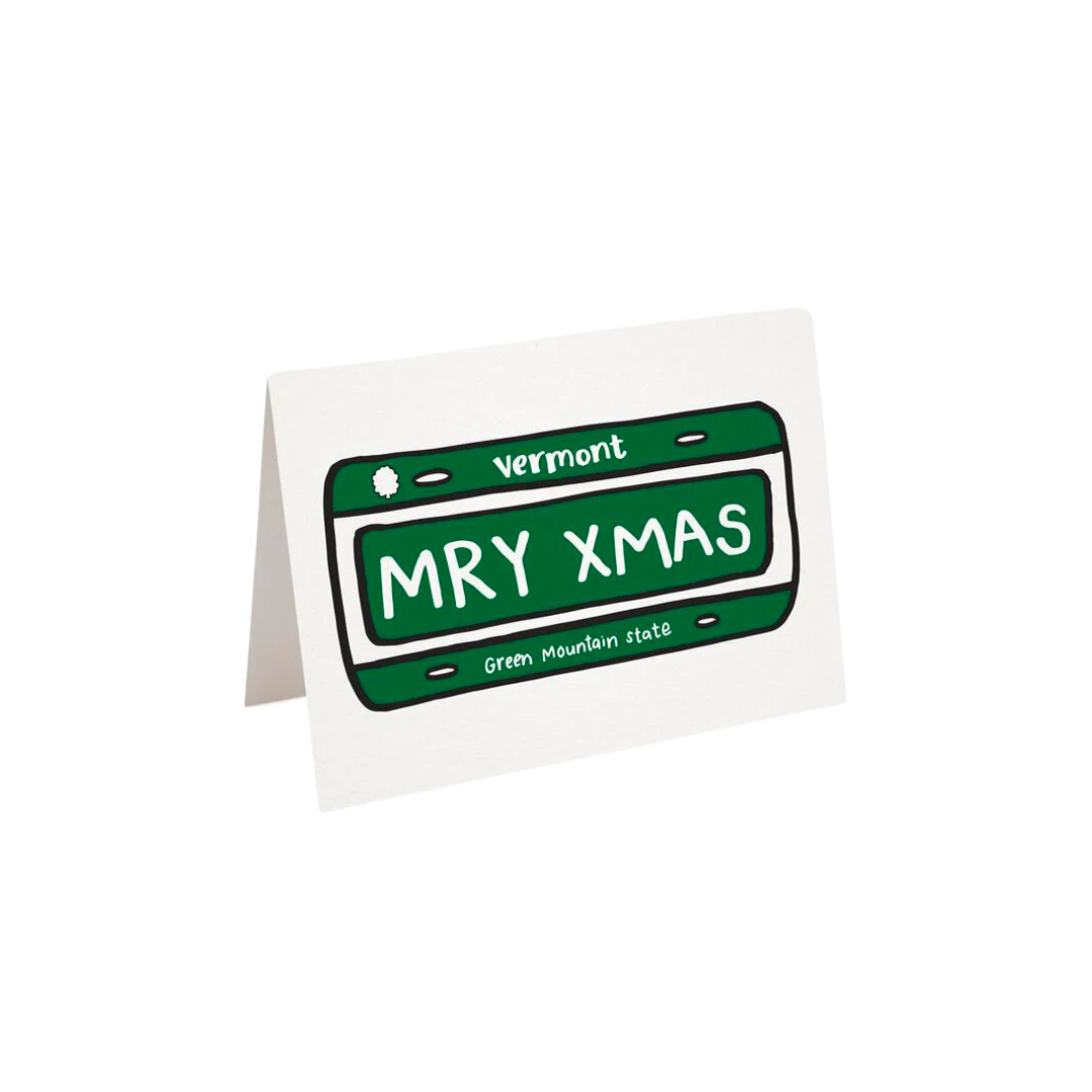 Vermont License Plate Merry Xmas Card