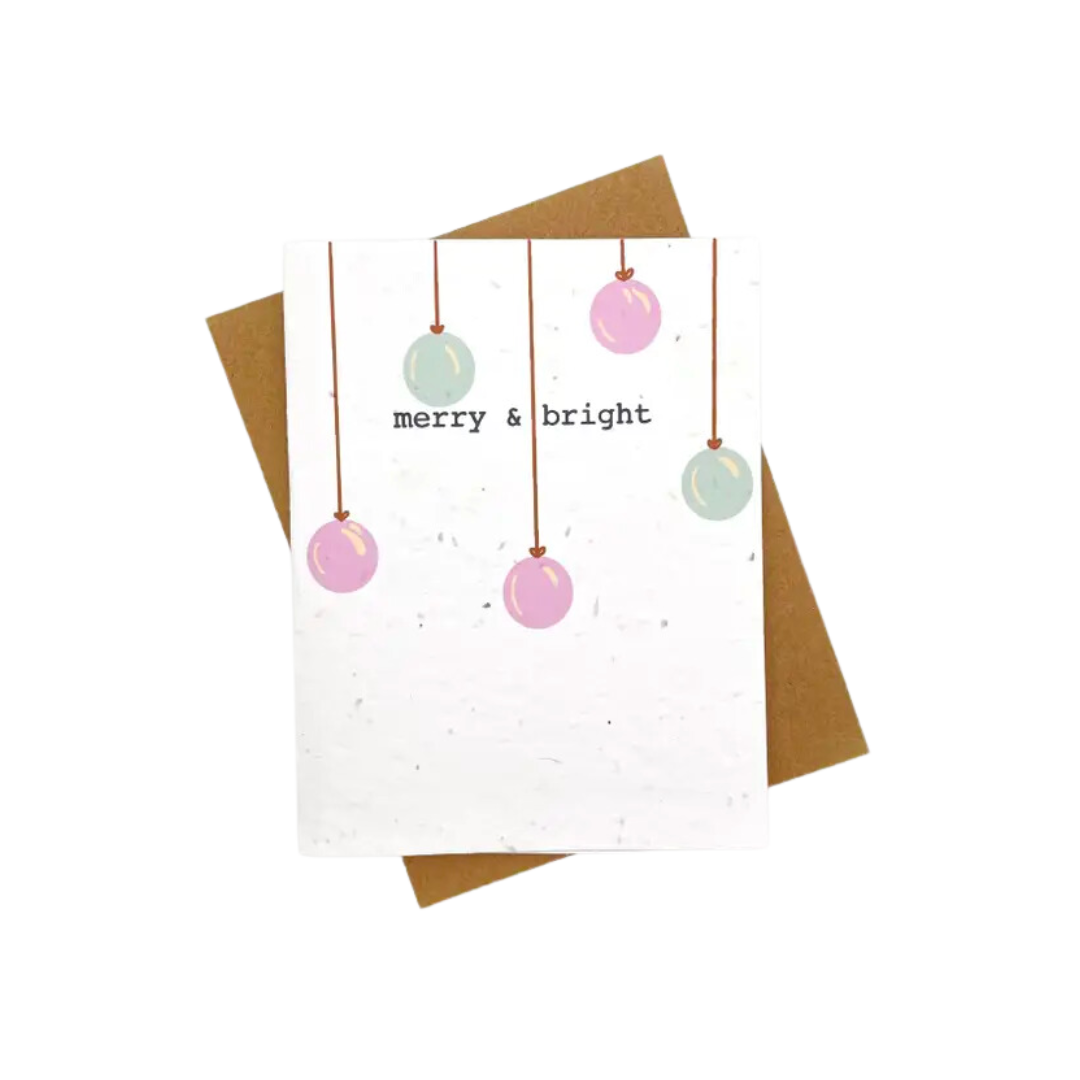 Merry and Bright Ornaments Plantable Card
