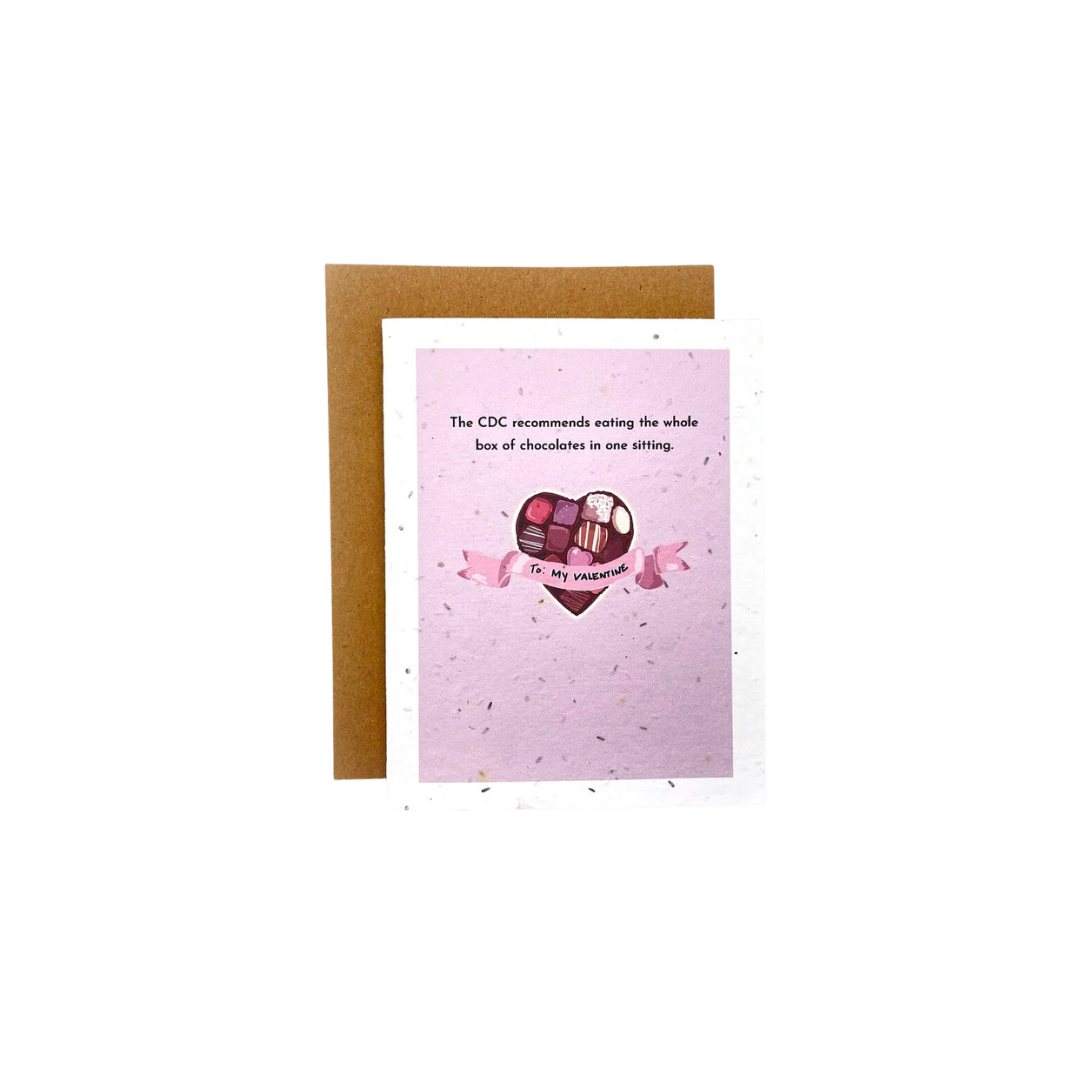 The CDC Recommends Valentine's Day Seed Paper Card