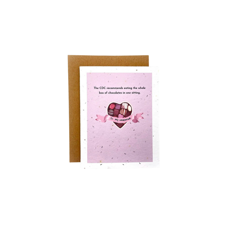The CDC Recommends Valentine's Day Seed Paper Card