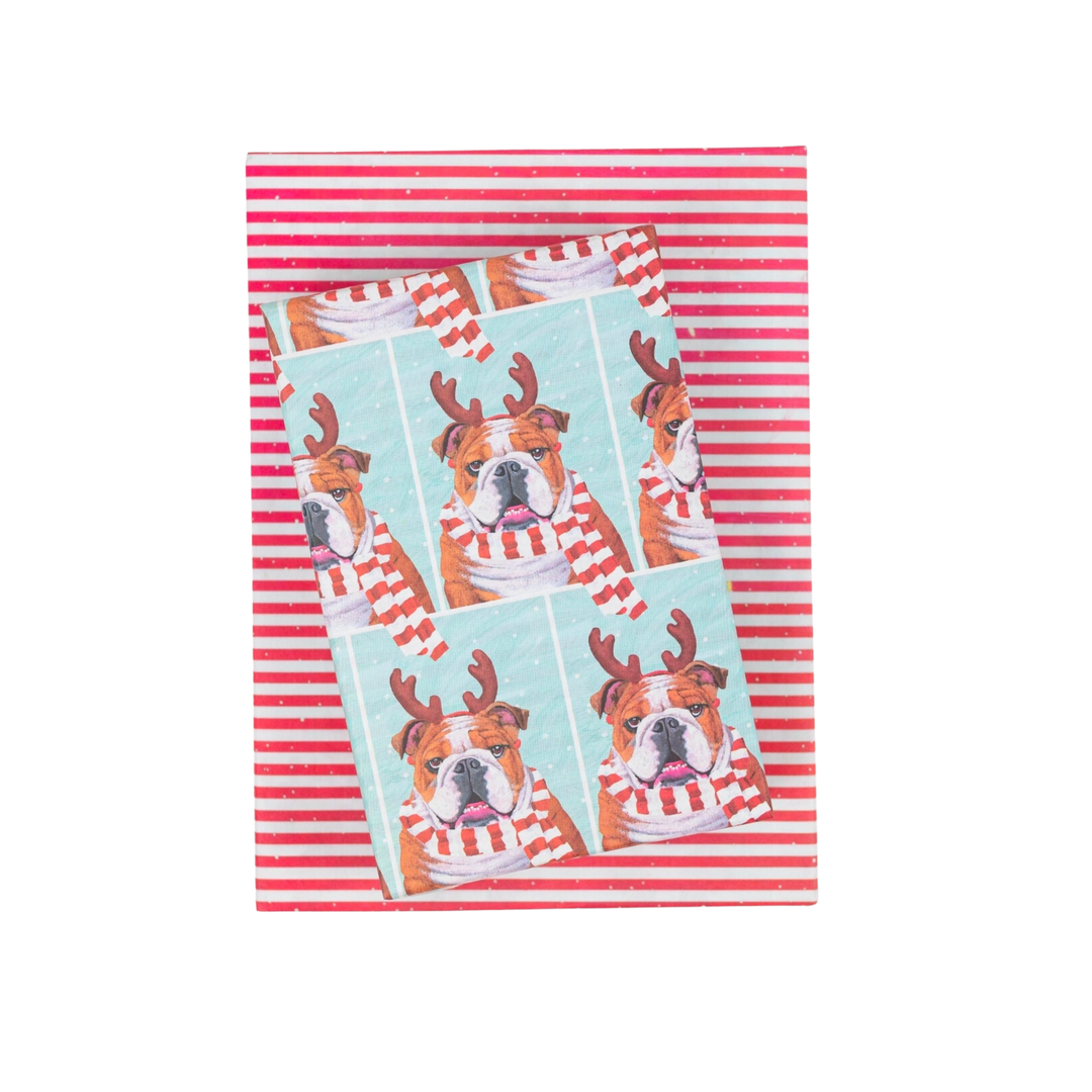 Cozy Bulldog Double Sided Eco Wrapping Paper
