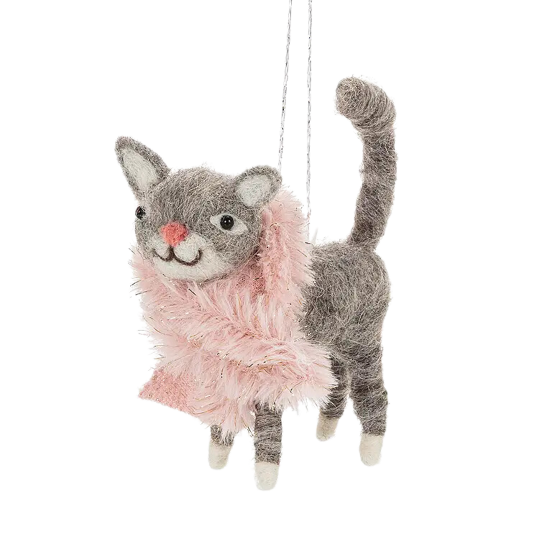 Standing Cat with Scarf Ornament