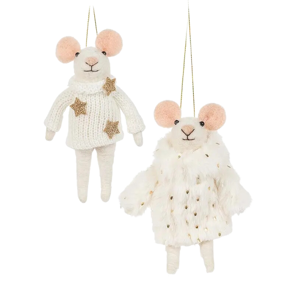 Fancy Winter Mouse Ornament