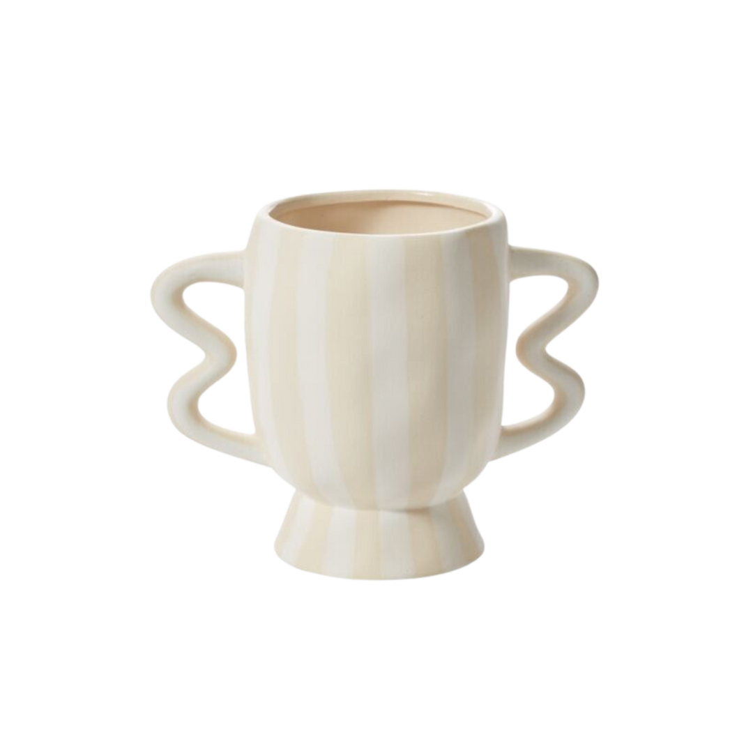 Akimbo Footed Pot - Cream