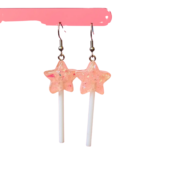 Sparkly Star Lollipop Earrings