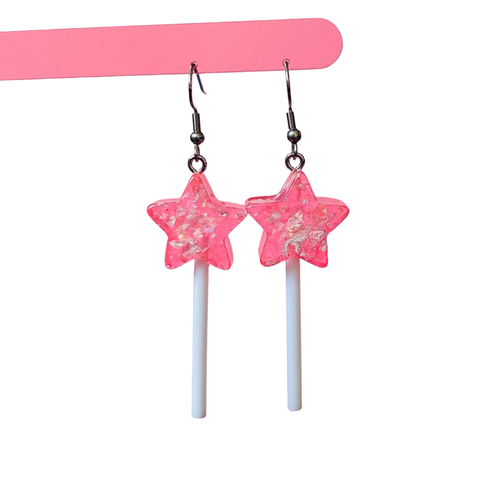 Sparkly Star Lollipop Earrings