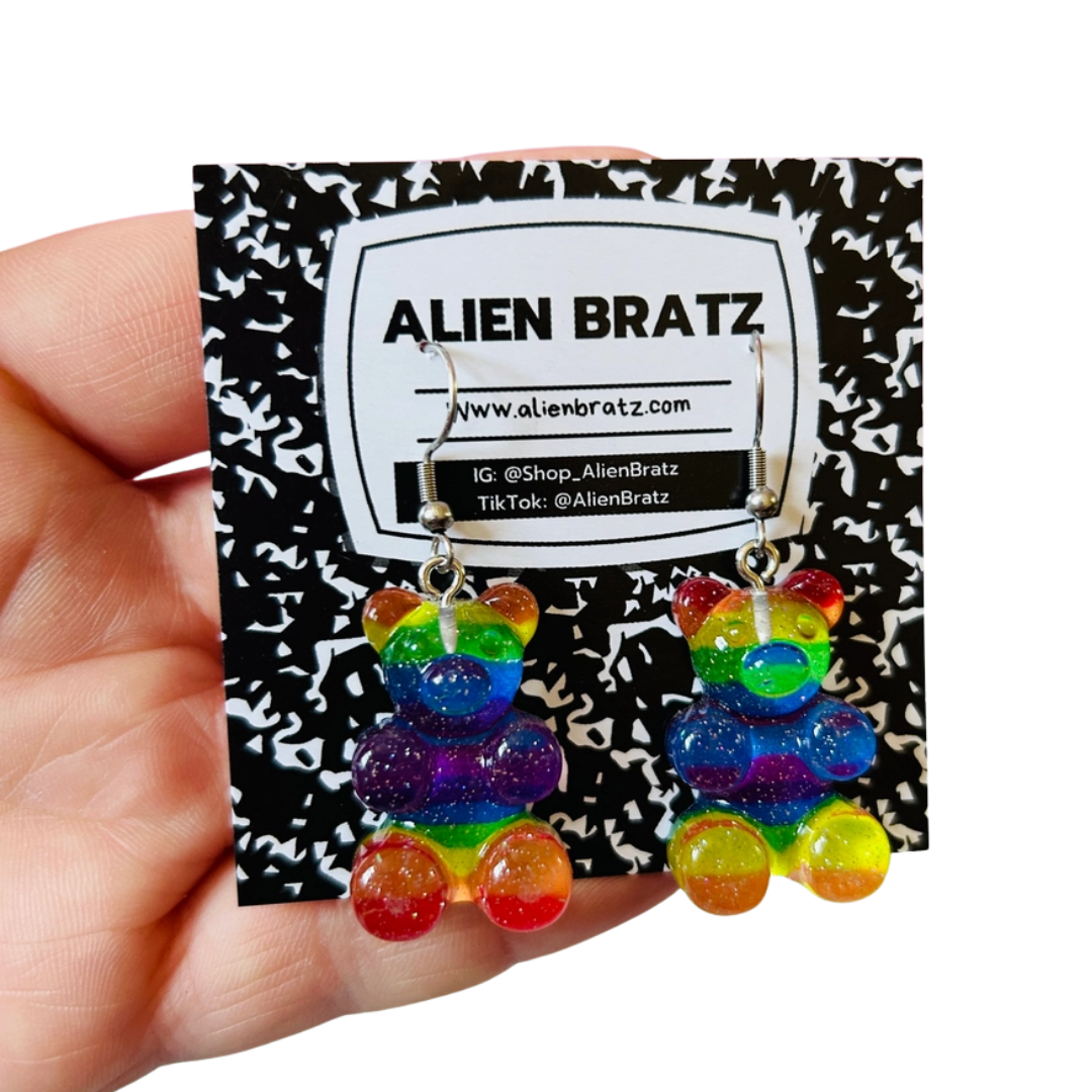 Rainbow Bear Earrings