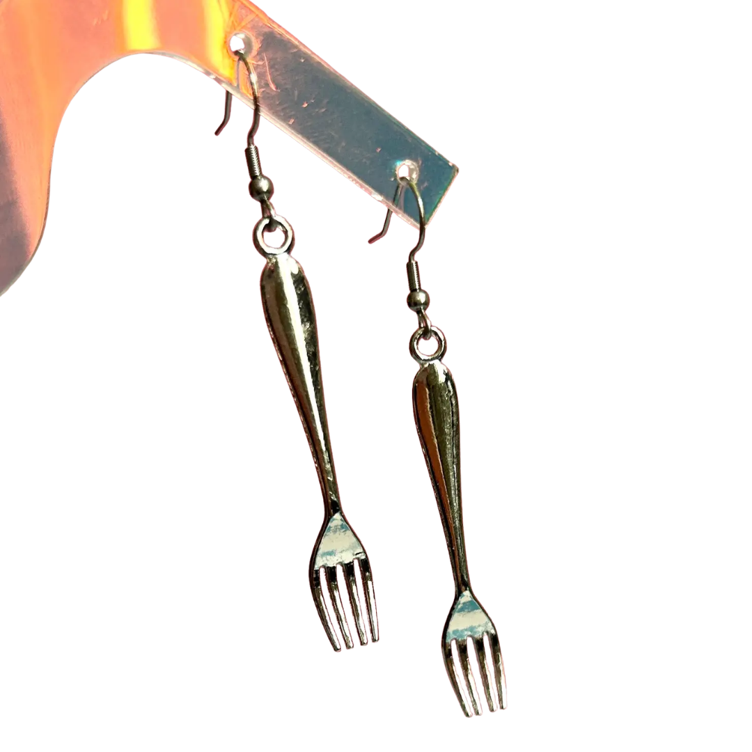 Silver Fork Earrings