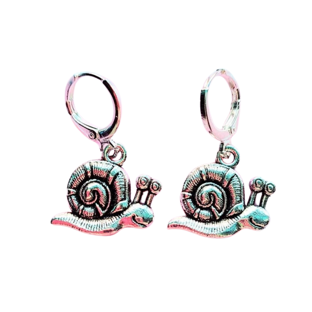 Silver Snail Hoop Earrings