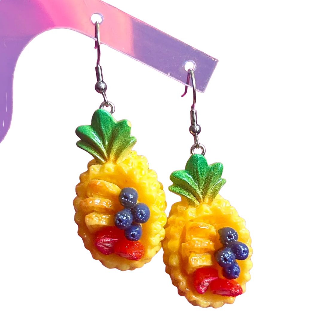 Pineapple Fruit Bowl Earrings